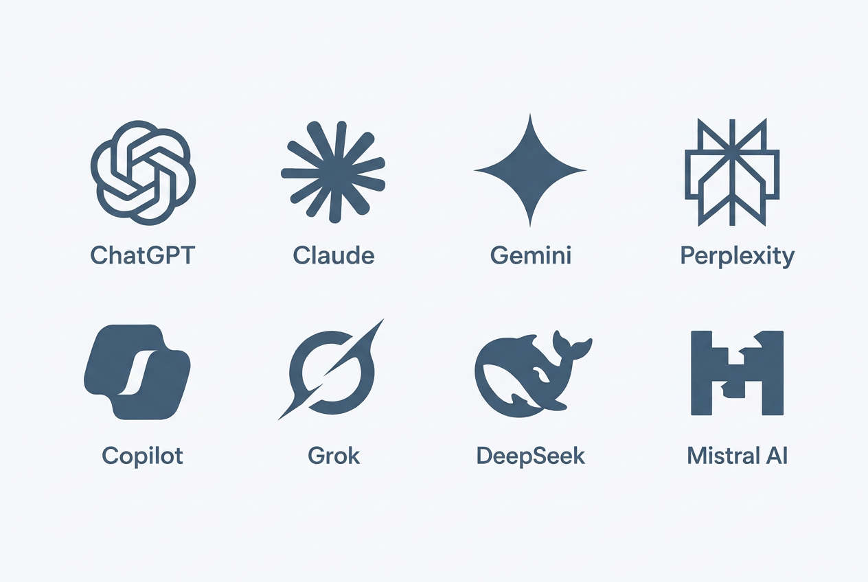 Herramientas de IA: ChatGPT, Claude, Gemini, Perplexity, Copilot, Grok, DeepSeek y Mistral AI
